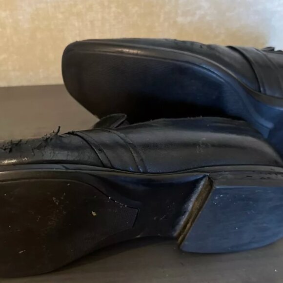 SIZE 10 W MEN\'S BRUNO MAGLI LIMITED EDITION BLACK LEATHER LOAFER /W INSIGNIA BIT